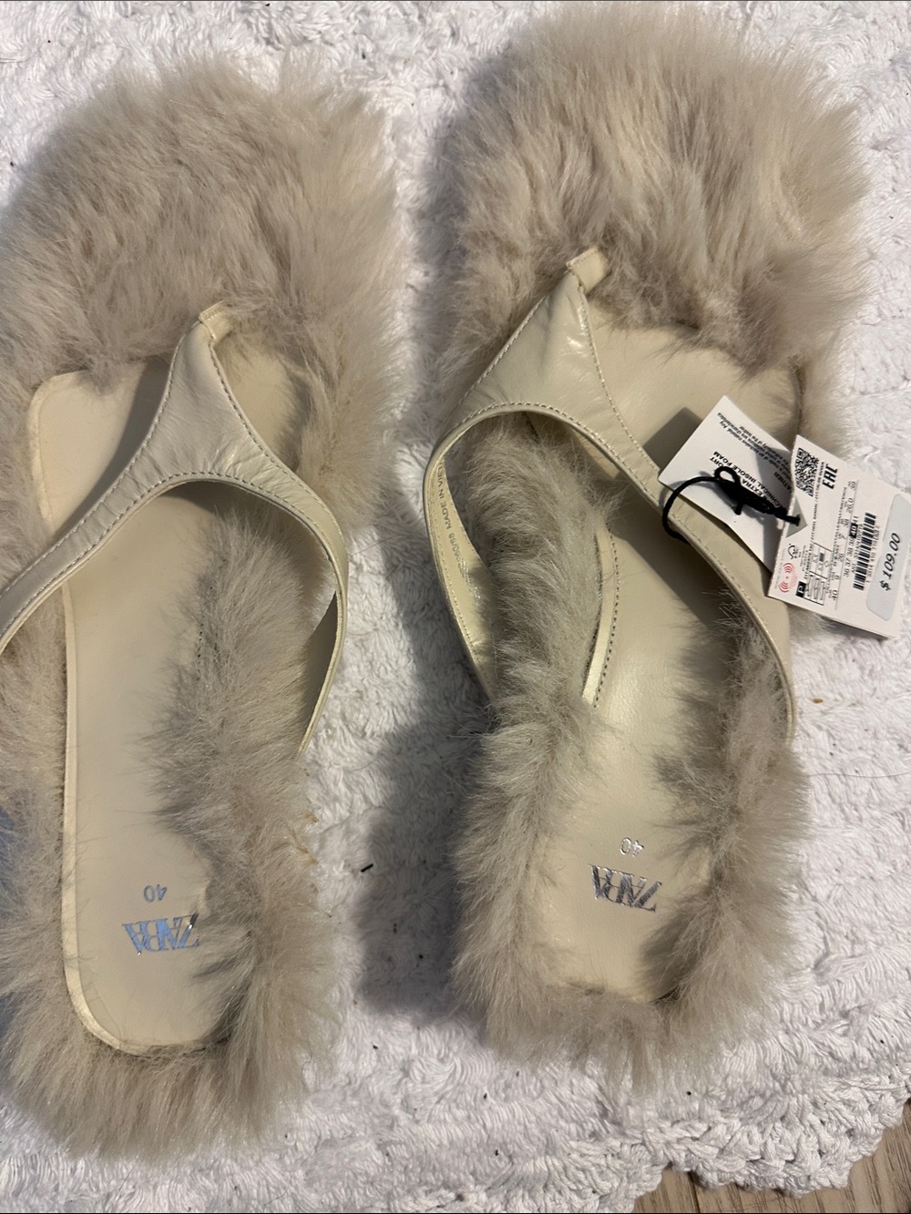 Zara Crudo Raw Crude Heel Sandal Size 9 Brand New with Box and Duffle bag -Cream - Picture 2 of 8